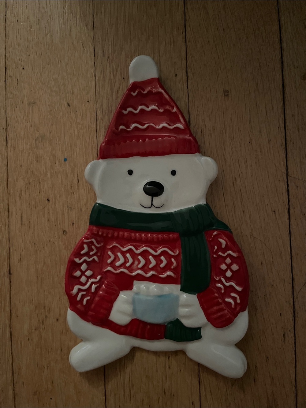 Home Essentials Red & Green Polar Bear Ornament Tray